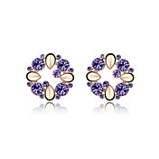 Elegant Alloy Ronde kristallen oorbellen