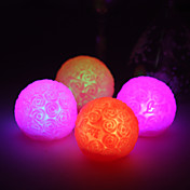 Pertty Vinyl Rose Ball LED Lamp - Set of 4 (Color Changing, Built-in Botton Cell)