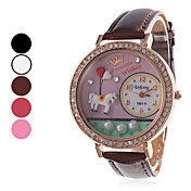 Unisex Estilo bricolaje Horse PU analógico de cuarzo reloj de pulsera (colores surtidos)