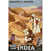 arte impressa ver india pelo cartaz do vintage