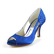 Gorgeous Satin Stiletto Heel Peep Toe With Rhinestone Wedding Shoes (More Colors)