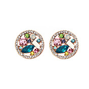 Shining Alloy Round Crystal Stud Earring(More Colors)