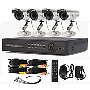 4 Channel DVR sistema di telecamere a circuito chiuso con controllo PTZ (4 telecamera esterna impermeabile)