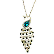 Rare Black Diamond Sapphire Peacock Tail Metal Ketting
