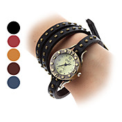 Unisex elegante estilo analógico de couro pulseira relógio de quartzo (cores sortidas)