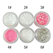 1PCS funkelten Powder Nail Dekoration (Farbe sortiert)