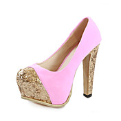 Suède talon pompes Chunky avec des paillettes Party / Evening Shoes mousseux (plus de couleurs)