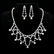 Marvelous strass alliage et perle d'imitation de mariée Set bijoux de mariée, y compris le collier et boucles d'oreilles