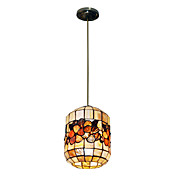 80W Stilig Tiffany anheng lys med 2 lys og fargerik Shell Materiale Integrert Shade