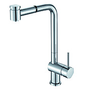 Single Handle Pull Out Chrome Finish  Solid Brass Kitchen Faucet