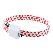 Round Bracelet Dot Formé câble micro USB avec aimant pour Samsung HTC Phones (rouge + blanc))