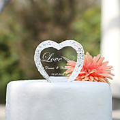 personalizada corazón de cristal de pastel de bodas Topper