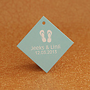 Personalized Rhombus Favor Tag - Flip Flops (Set of 30)