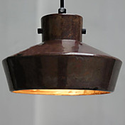 40W Luz retro Pendant artístico com metal enferrujado Sombra em forma de chapéu