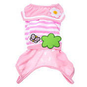 Cute Flowers and Insects Stripe Pattern Thin Pet Cotton Dress for Dogs (Sleeveless)