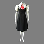 Black and White Knee-length Dress School Girl Costume