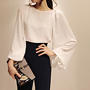 Women's Chiffon Bateau Long Cape Sleeve Shirt