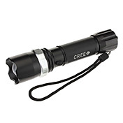 UniqueFire UF-P2 Akku 3-Mode Cree XP-E R2 LED Taschenlampe Zoom (240LM, 1x18650, Schwarz)