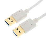 USB3.0 placcato oro AM / AM Cavo rotondo (1.5 m, bianco)