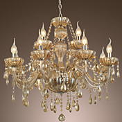 12-light The style of palace Glass Chandelier With Candle Bulb