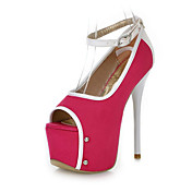 PU Stiletto hæl peep toe sandaler med ankel-stropp fest / kveld sko (flere farger)
