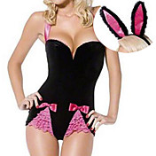 Sexy Black Beauty Poliestere Bunny Costume (2 Pezzi)