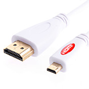 Micro HDMI Kabel für Smart LED HDTV, Apple TV, Blu-Ray, Weiß (1,5 m)