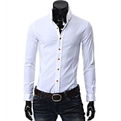 Man's White Simple Long Sleeve Shirt