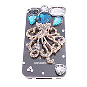 Fai da te in plastica zircone Octopus modello Custodia rigida per iPhone 4/4S (colori assortiti)
