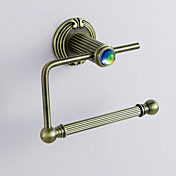 Antikk stil Antique Fargerike Crystal Dekorert Bronse Finish Brass Simple Toilet Paper Roll Holders Rack