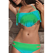 Bikini borla verde y azul