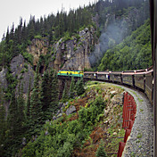 Gedruckte Kunst Landschaft White Pass RR von JD McFarlan