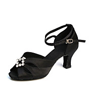 Donna raso cinturino alla caviglia latino / Ballroom Dance Shoes con strass