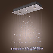 contemporáneo de cristal cae luces colgantes con 3 luces
