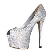 Gorgeous Satin Stiletto Heel Peep Toe With Rhinestone Wedding/Evening Shoes