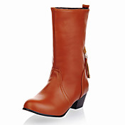 Chic Leatherette Chunky Hee Boots With Tassel Casual Shoes (More Colors)