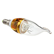 E14 3W 270LM 6000-6500K Natural White Light Golden Shell LED Candle Bulb (85-265V)