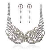 Alliage magnifique ensemble de bijoux strass mariage y compris le collier et boucles d'oreilles