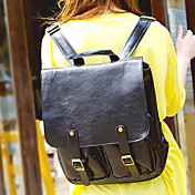 Vintage Double Leather Buckle Backpack