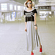 Kvinders Two Piece Alphabet Print Dress