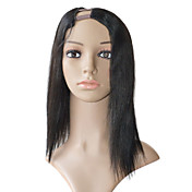 Sem tampa 100% de cabelo humano 12 "de seda reta perucas de cabelo