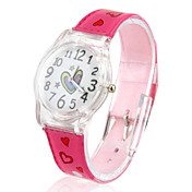 Rosa Loveing ​​Cuore analogico al quarzo orologio da polso per bambini