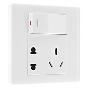 US EU AU Plug with 1 Rocker Switch Socket (250V)