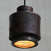 40W Luz retro Pendant artístico com Rusty Sombra estilo Metal
