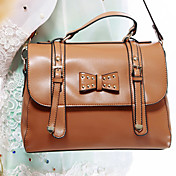 Lady's Vintage Simple Bow Satchel/Crossbody Bag