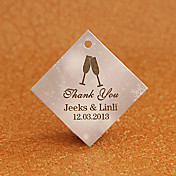 Personalized Rhombus Favor Tag - Toasting Flutes (Set of 30)
