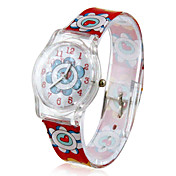 Red Flower Design analogico al quarzo orologio da polso per bambini