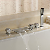 Sprinkle® by Lightinthebox - Brass Waterfall Tub Faucet with Hand Shower (Chrome Finish)