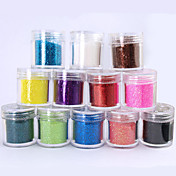 12 Color Glitter Powder Decoración de uñas de arte (6.5gx12)