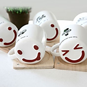 Juego de 4 Smiley Face Tazas de cerámica